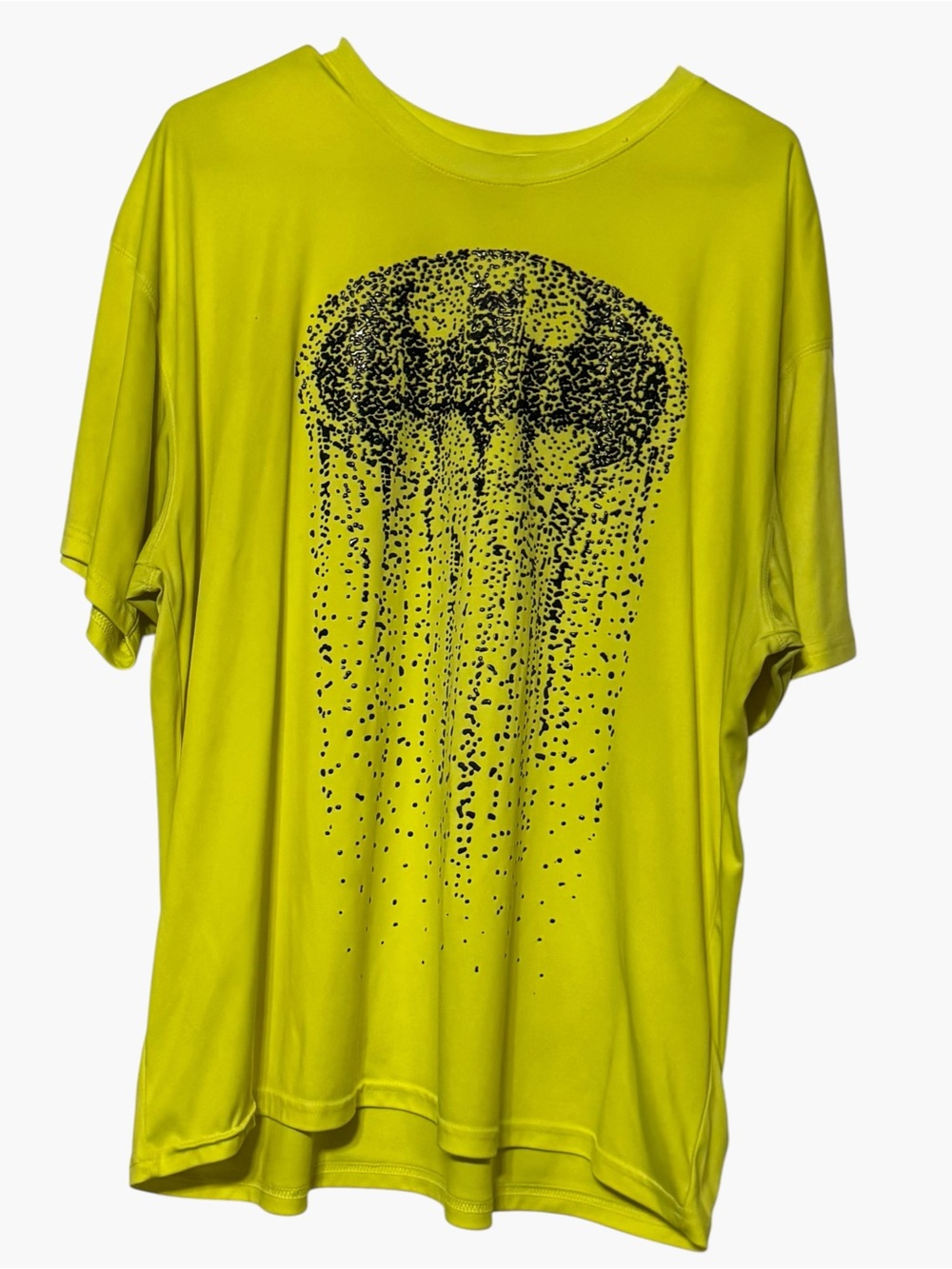 DC Comics Men's Neon Lime Tee with Black Jellyfish Graphic